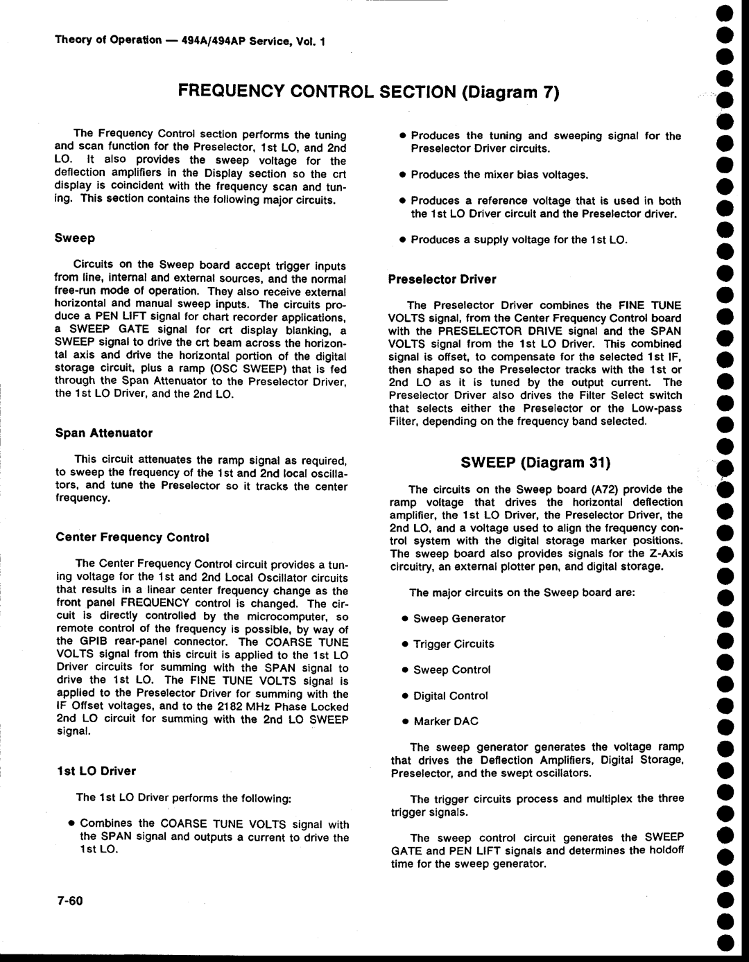 Tektronix 494AP A o o o a o o o o o O a o o o o o a o o, SWEEPDiagram31, Theory of Operaton 494A/494ApService,Vol 