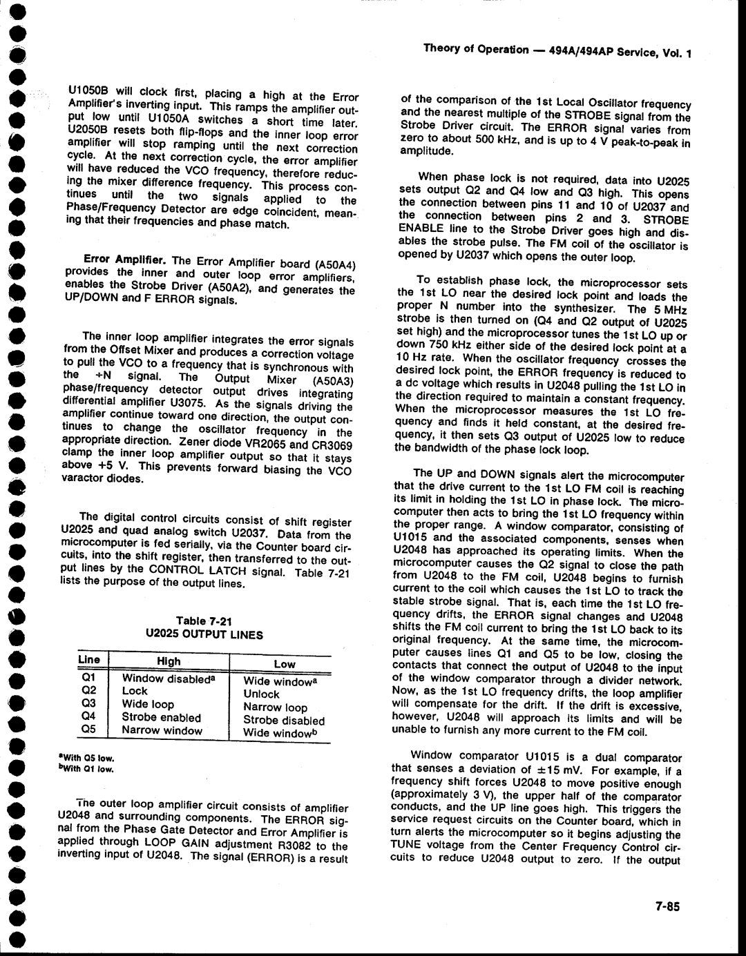 Tektronix 494AP service manual U2025OUTPUTLINES, Llne 