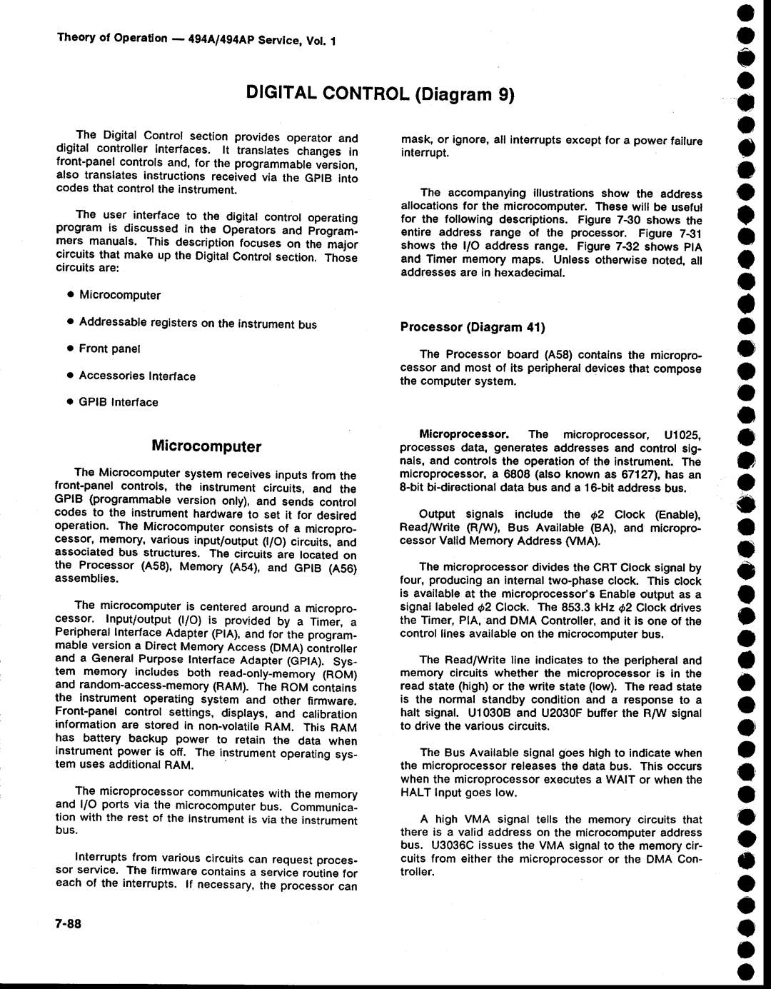 Tektronix 494AP service manual DIGITALCONTROLDiagram9, Theory of Operation- 494l4g4Ap Service,Vot 