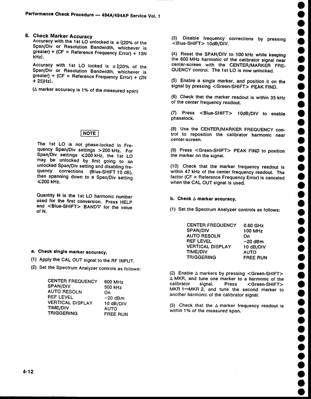 Tektronix 494AP O o a a o o o a o a o a a o o a o a o o o o, O a o a o, Autoresoln Reflevel, 10dB/Dtv, TRlGGERING 