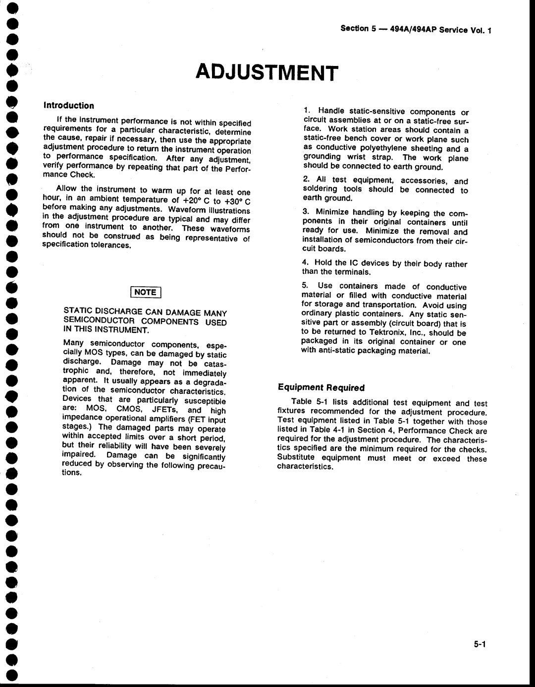 Tektronix 494AP service manual Stancdischarge, Can Damage, Semiconductor Many Componentsused, Thisinstrument 