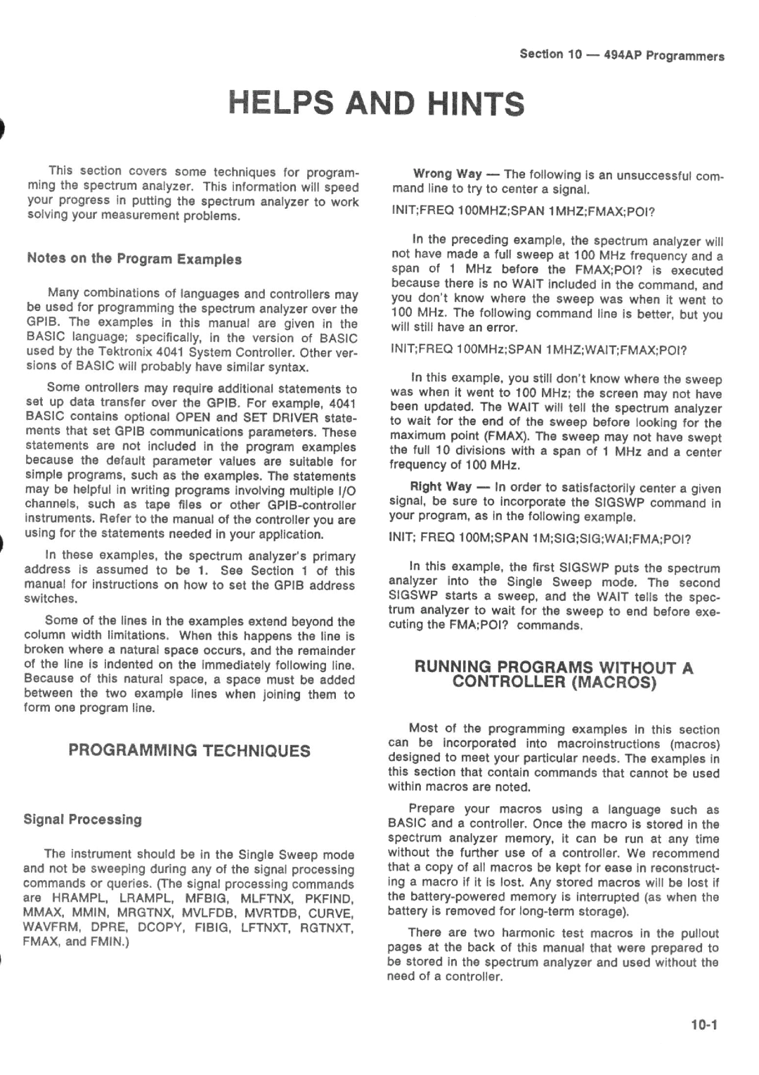 Tektronix 494AP manual 