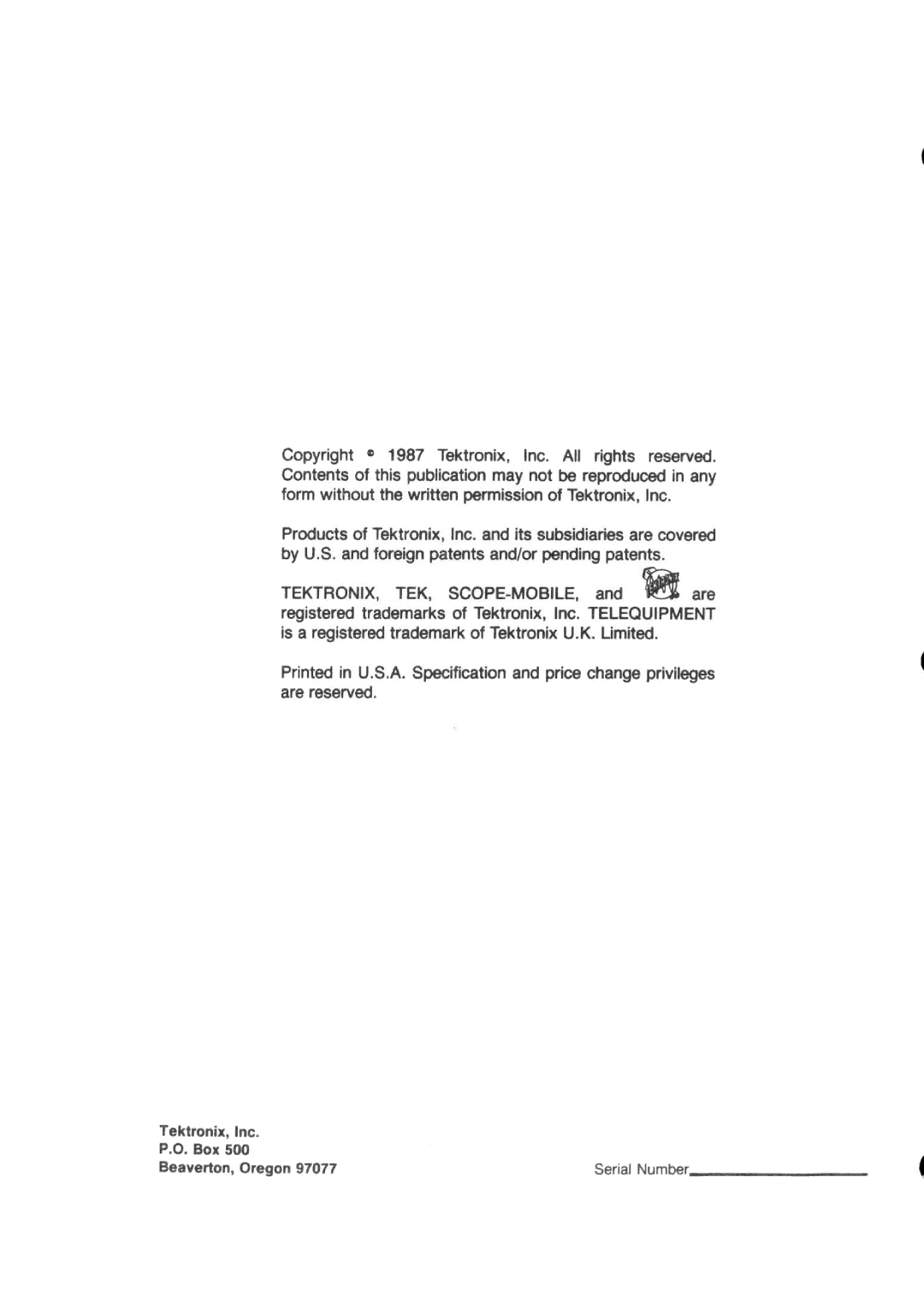 Tektronix 494AP manual 