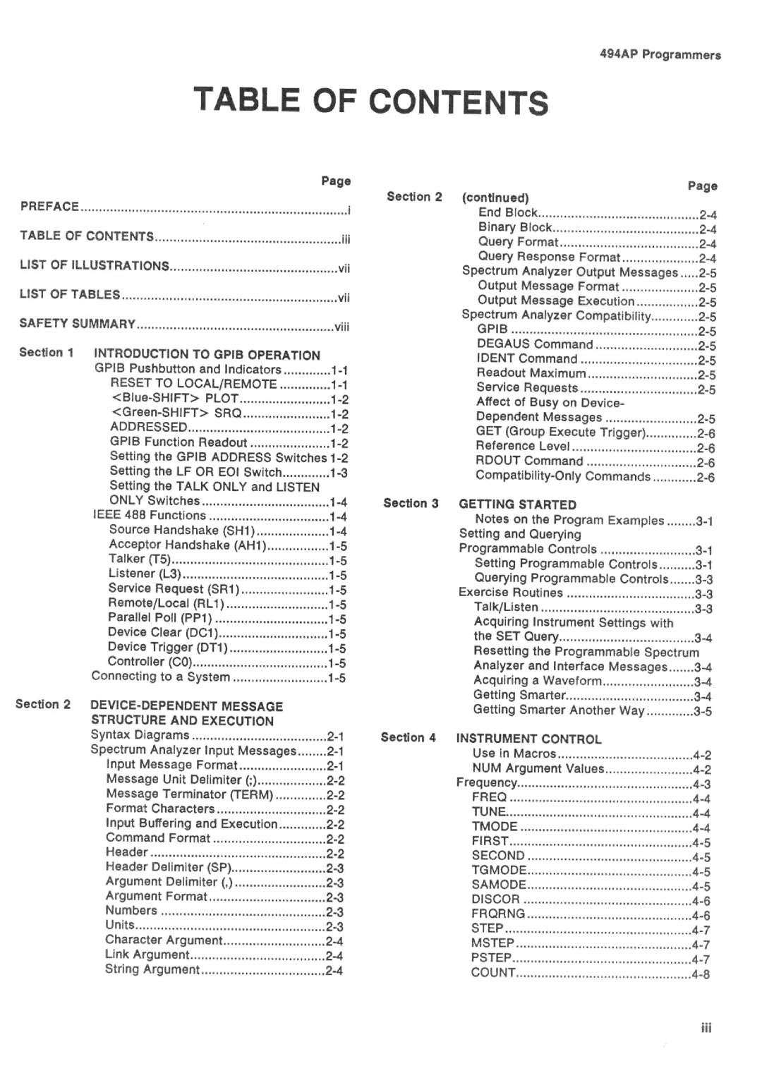 Tektronix 494AP manual 