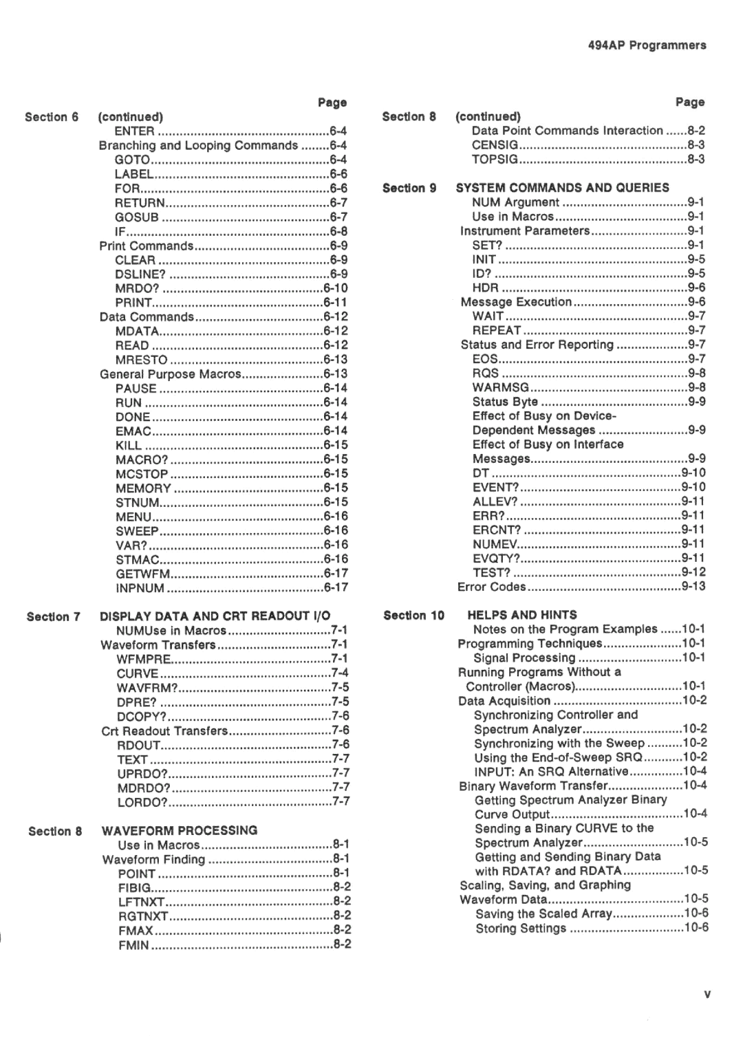 Tektronix 494AP manual 