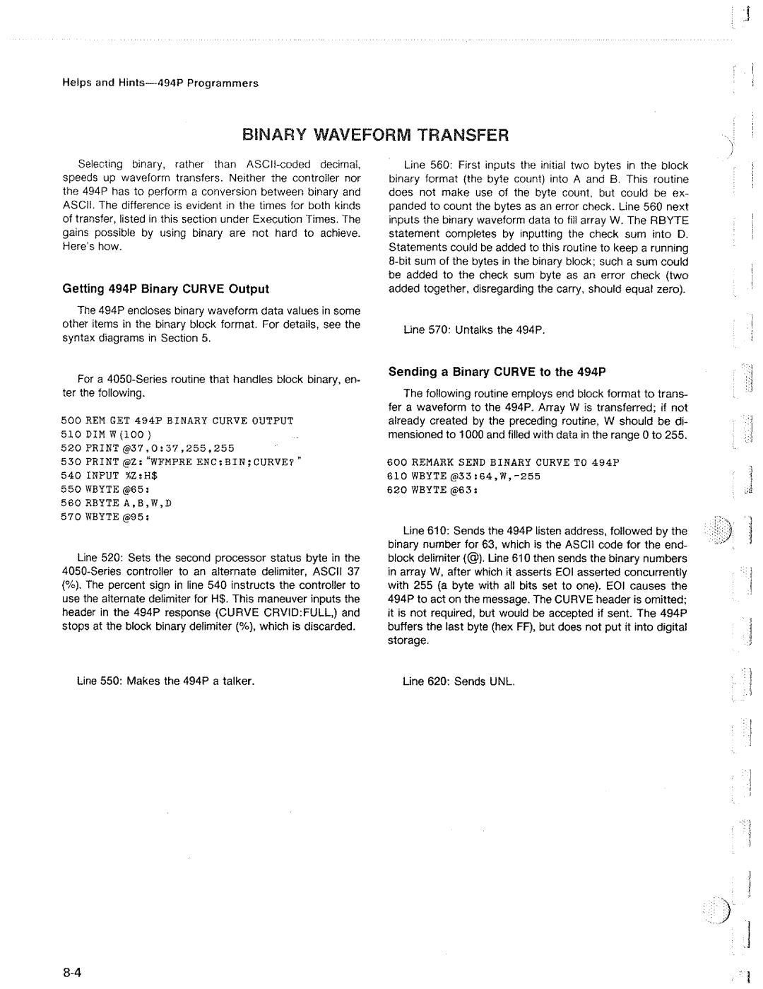 Tektronix 494P manual 