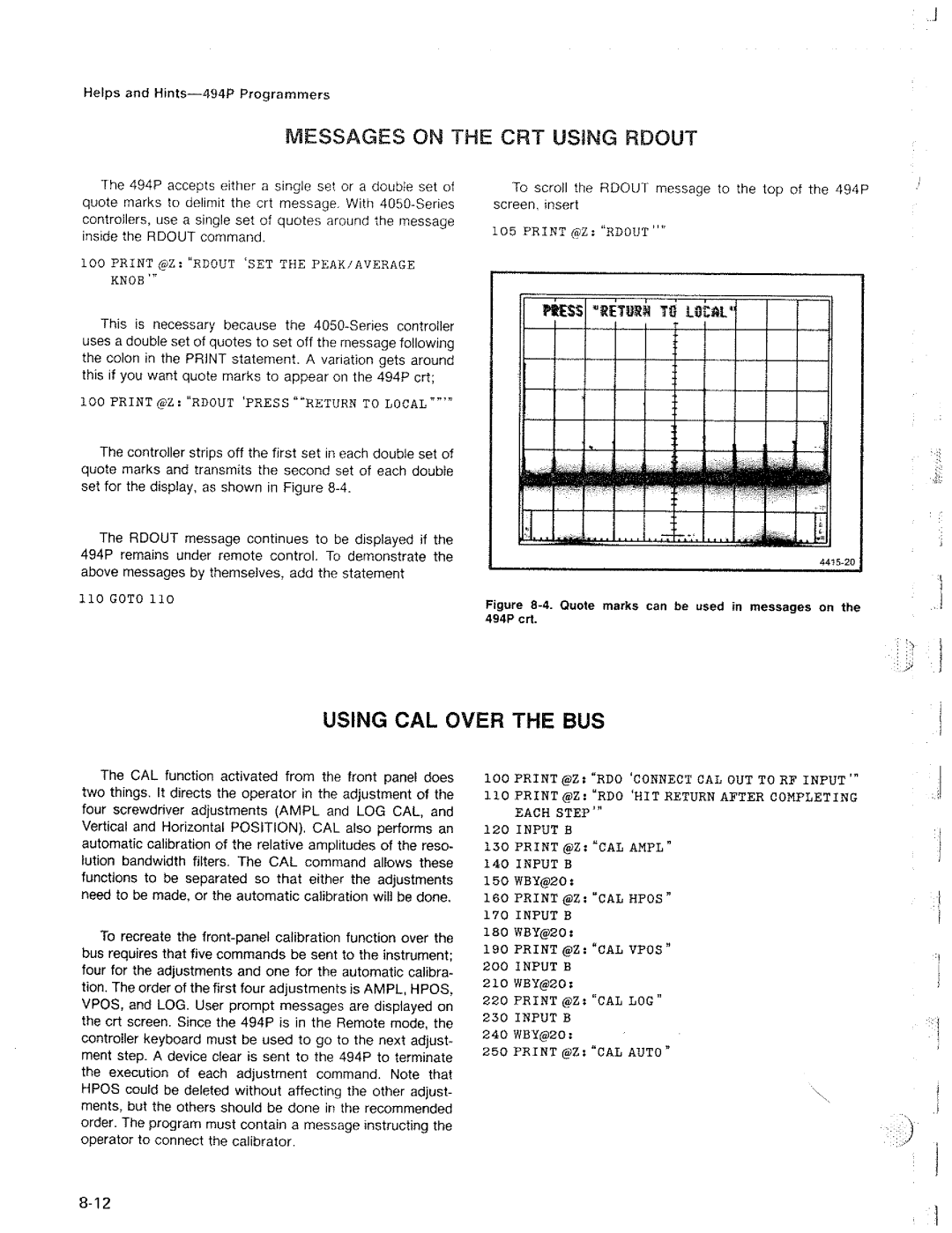 Tektronix 494P manual 