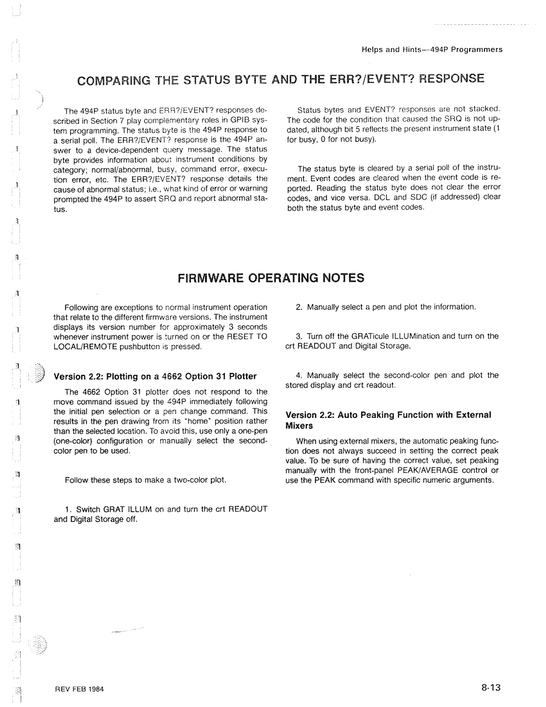 Tektronix 494P manual 