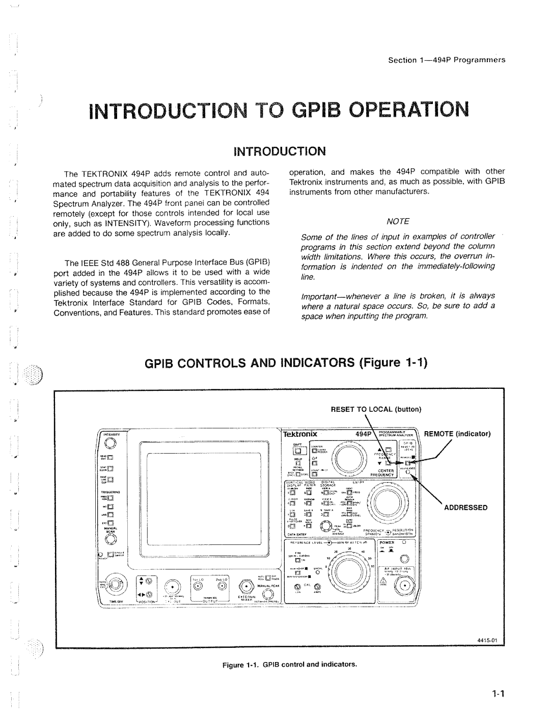 Tektronix 494P manual 