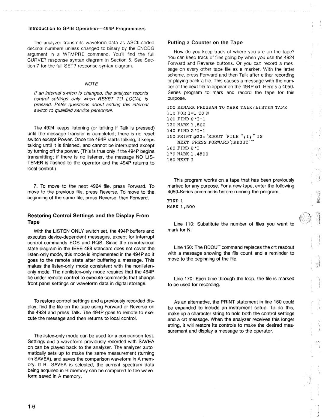 Tektronix 494P manual 