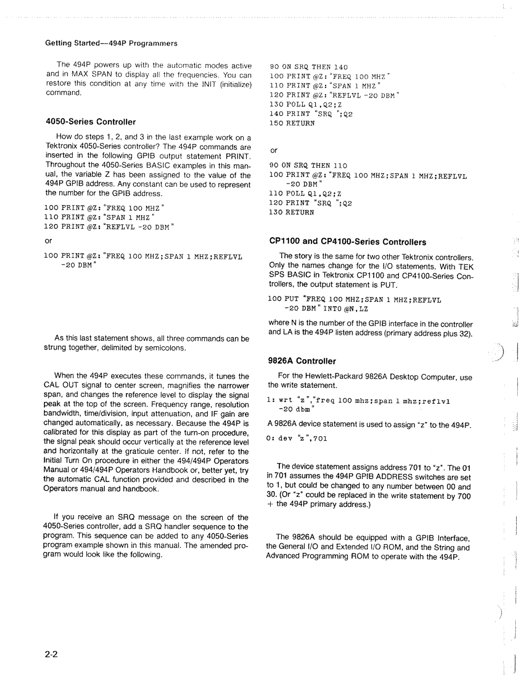 Tektronix 494P manual 