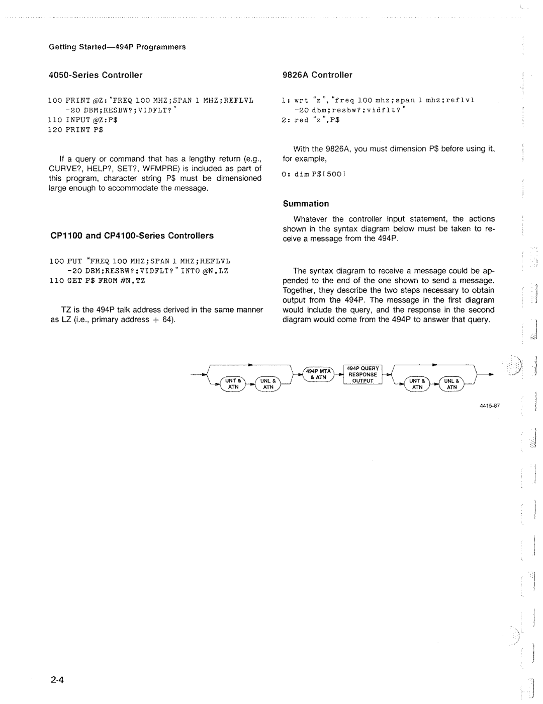 Tektronix 494P manual 