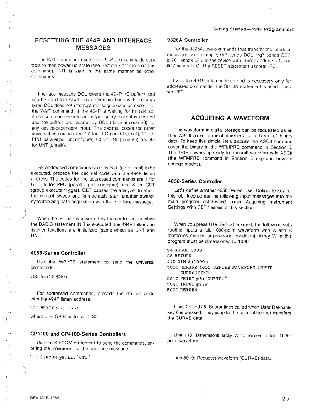 Tektronix 494P manual 