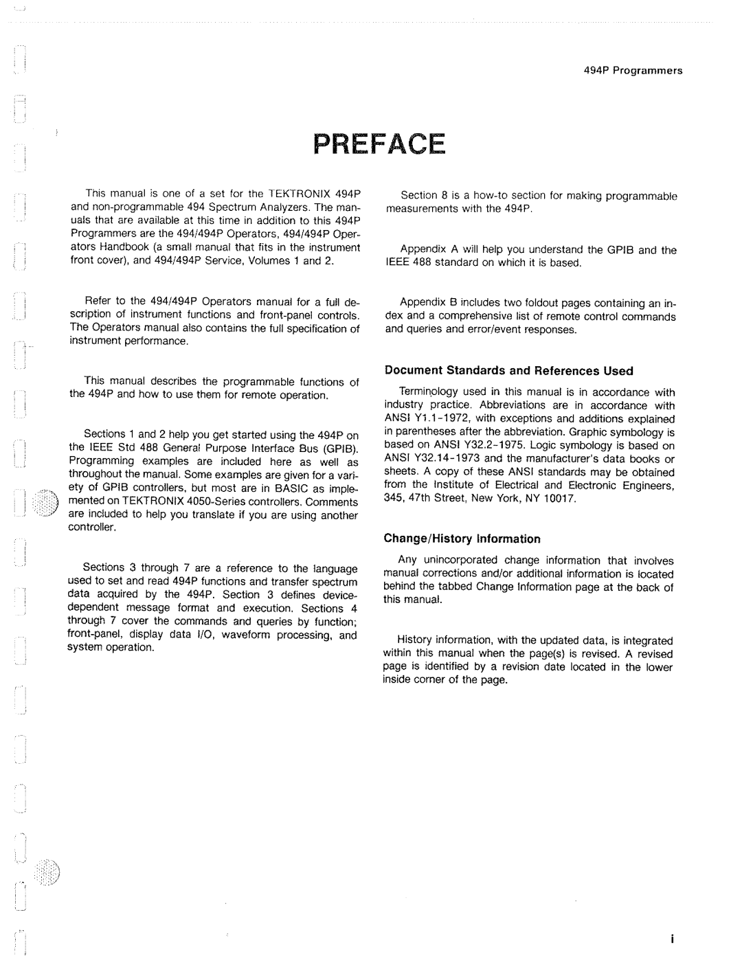 Tektronix 494P manual 