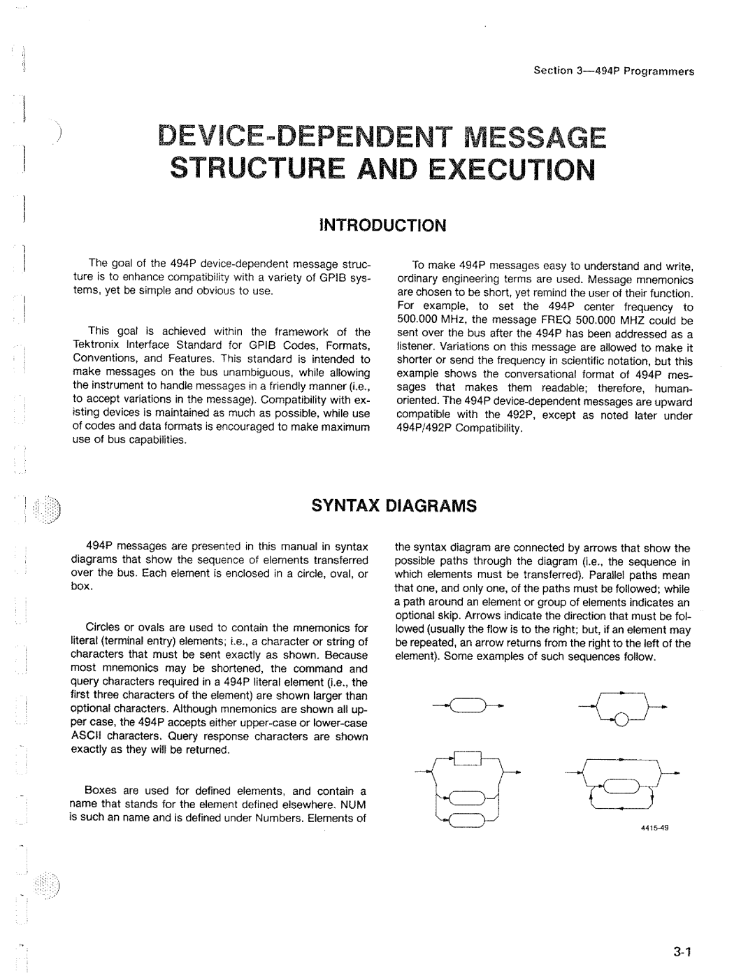 Tektronix 494P manual 