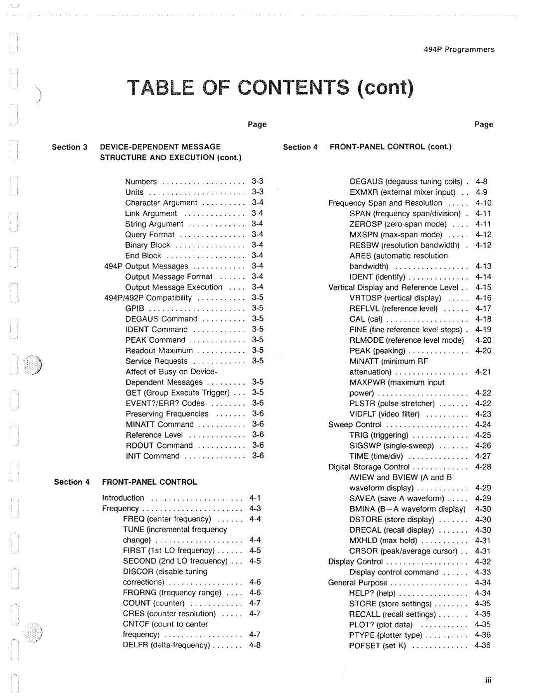 Tektronix 494P manual 