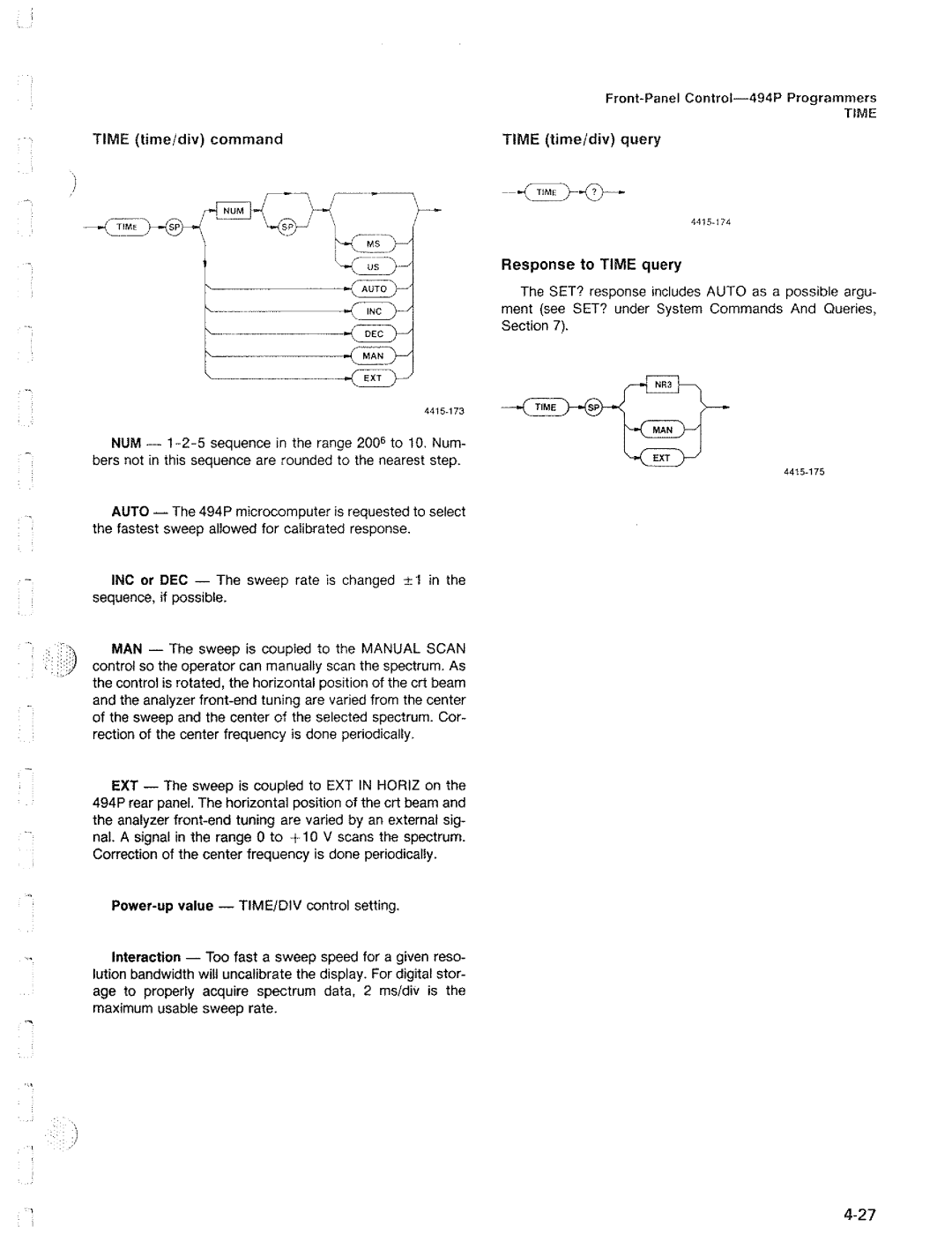 Tektronix 494P manual 