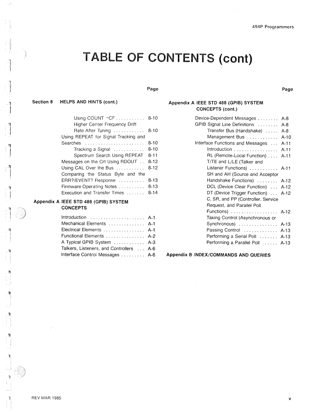 Tektronix 494P manual 