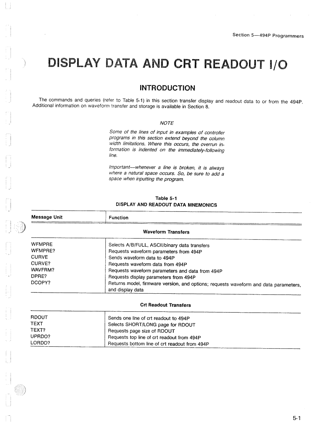 Tektronix 494P manual 