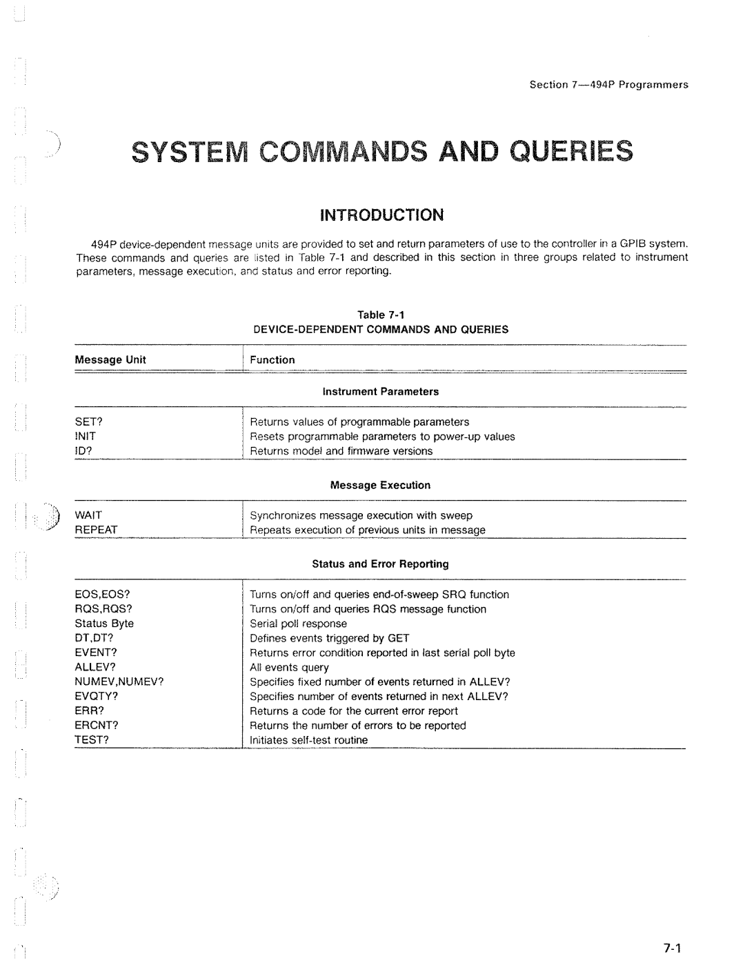 Tektronix 494P manual 