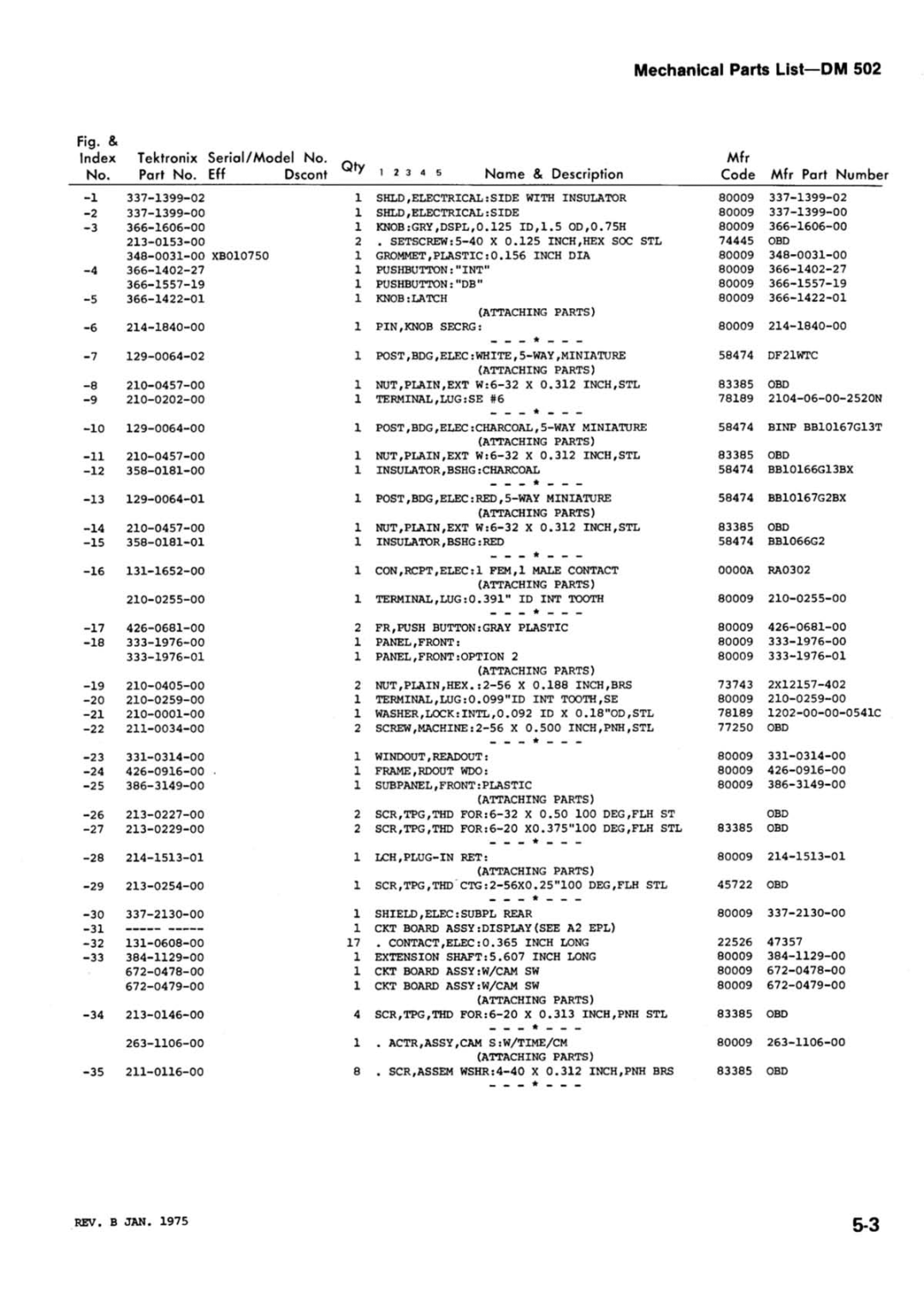 Tektronix 502 manual 