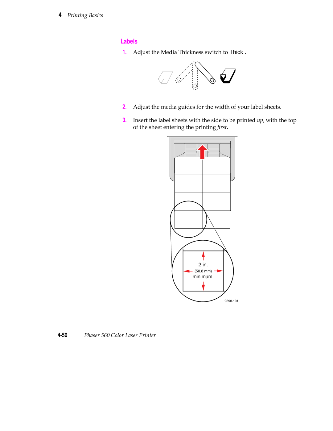 Tektronix 560 user manual Labels, Minimum 