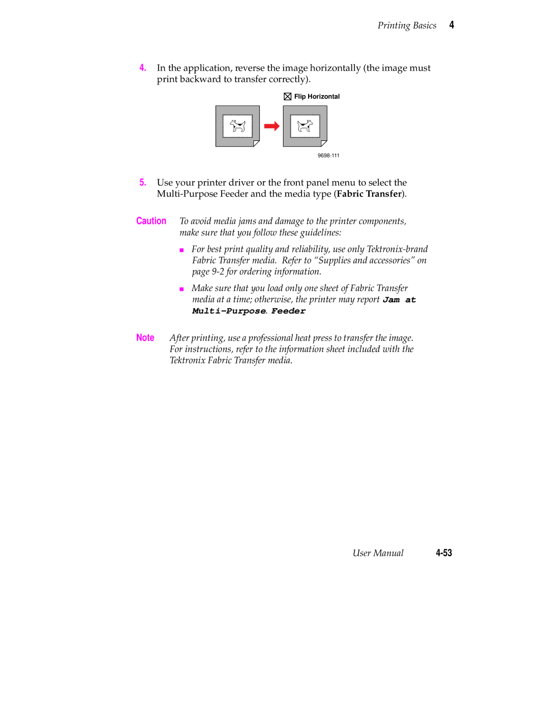 Tektronix 560 user manual Flip Horizontal 