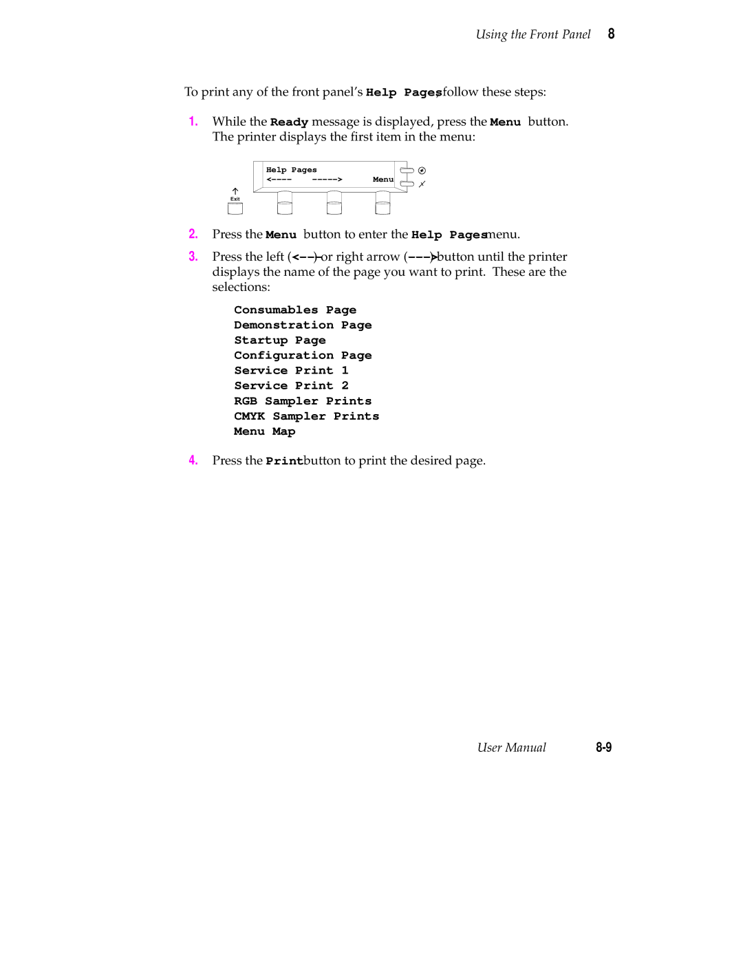 Tektronix 560 user manual Press the Printbutton to print the desired 