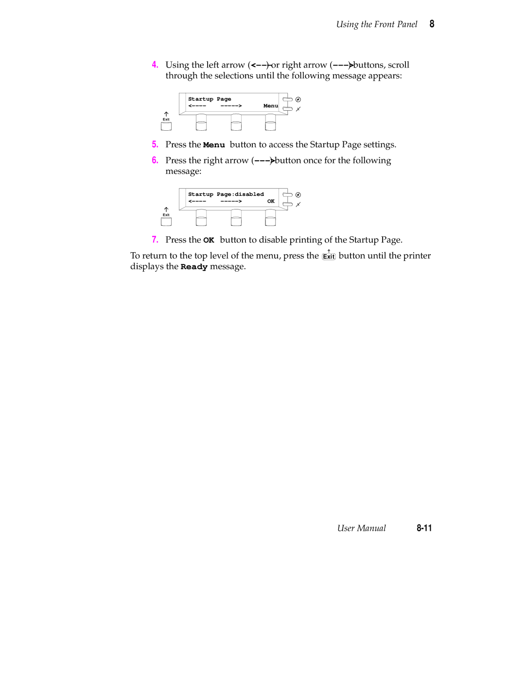 Tektronix 560 user manual Startup Menu 