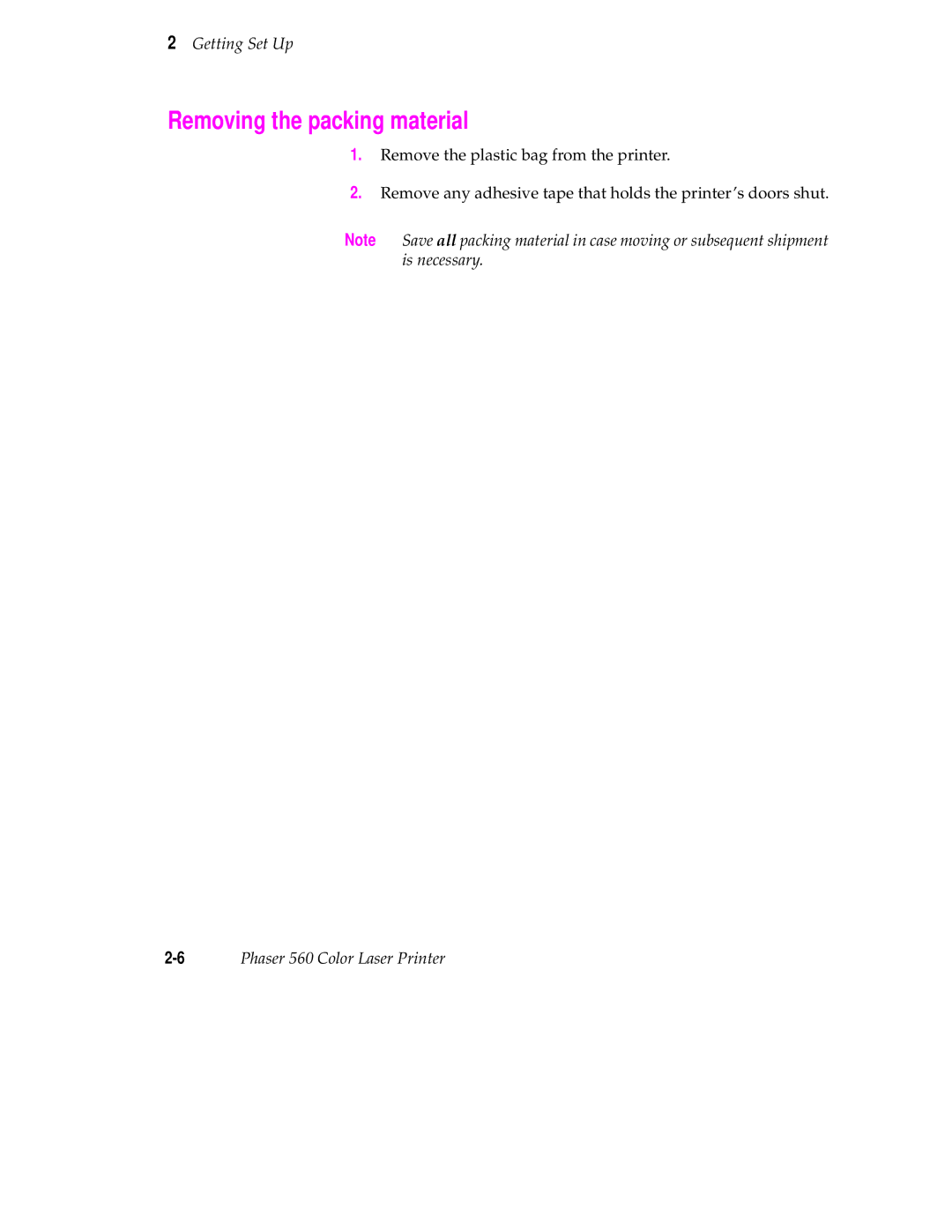 Tektronix 560 user manual Removing the packing material 