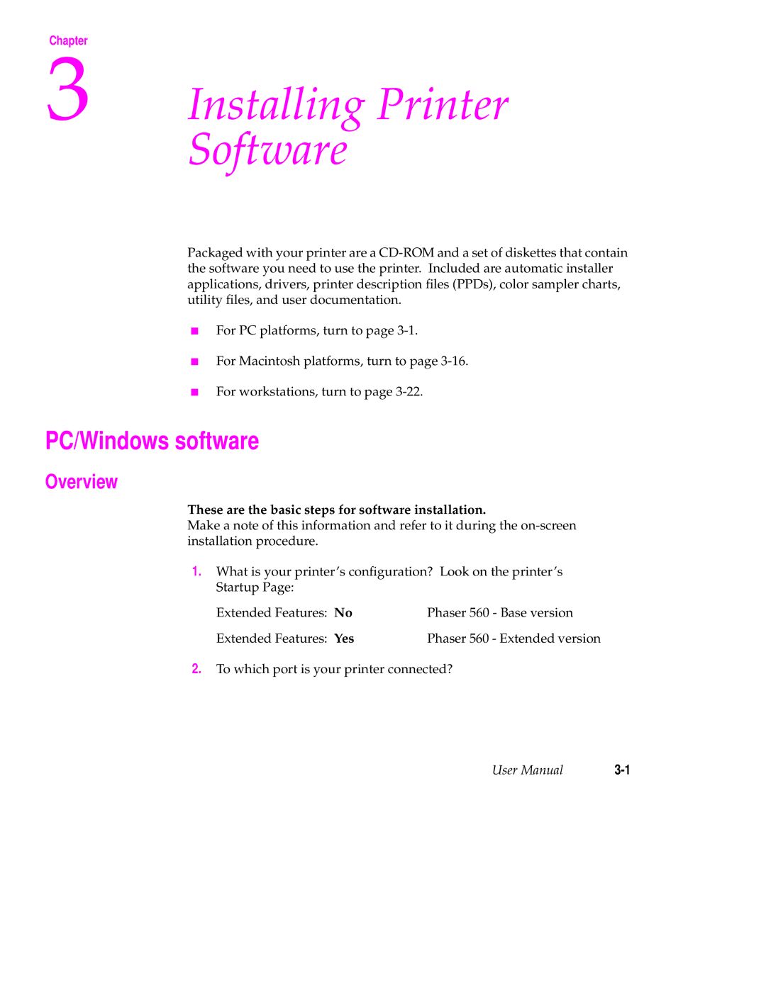 Tektronix 560 user manual PC/Windows software, Overview, These are the basic steps for software installation, Yes 