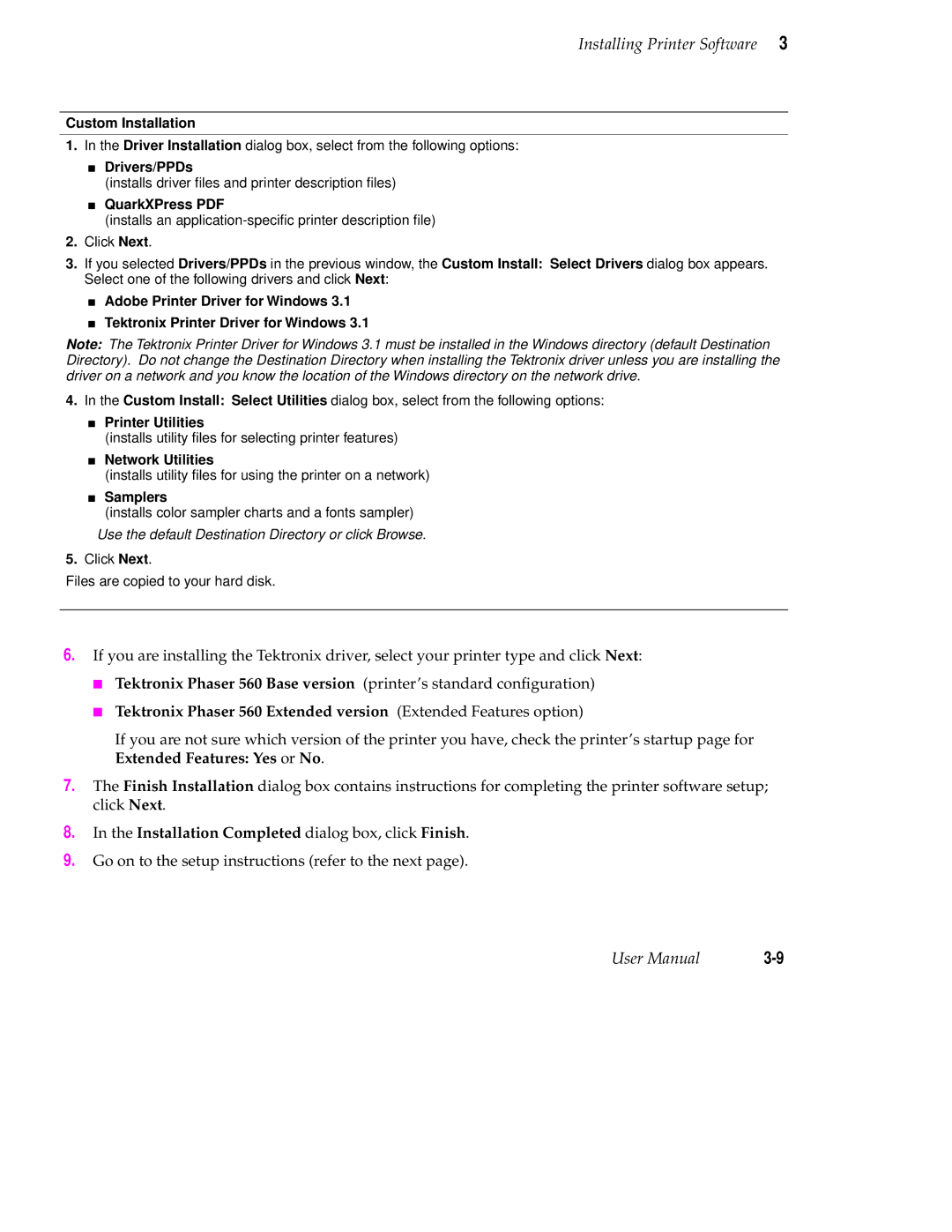 Tektronix 560 user manual Go on to the setup instructions refer to the next 