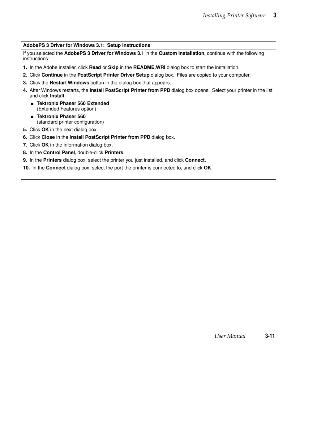 Tektronix 560 user manual Click OK in the next dialog box 