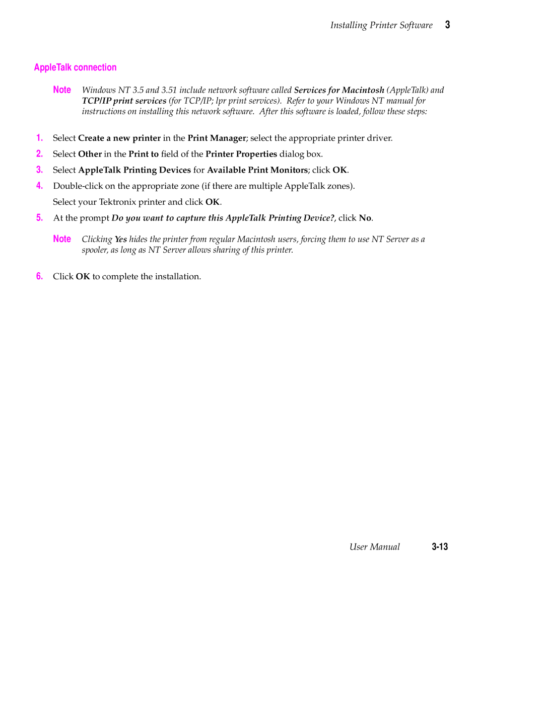 Tektronix 560 user manual AppleTalk connection 