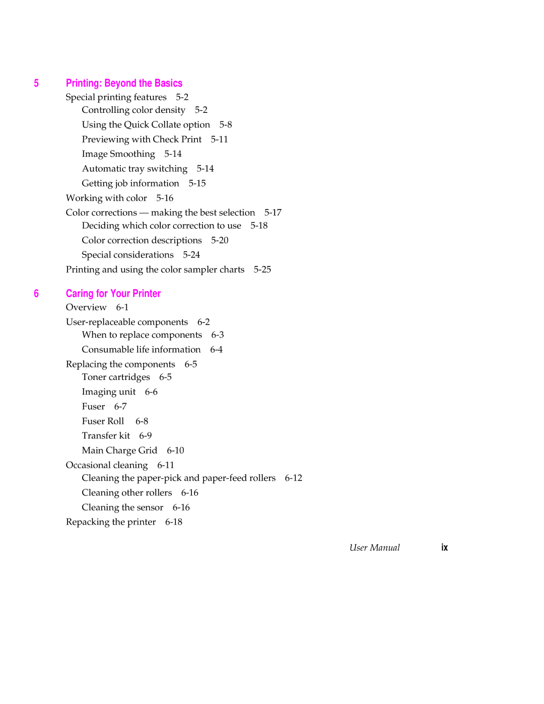 Tektronix 560 user manual Printing Beyond the Basics, Caring for Your Printer 