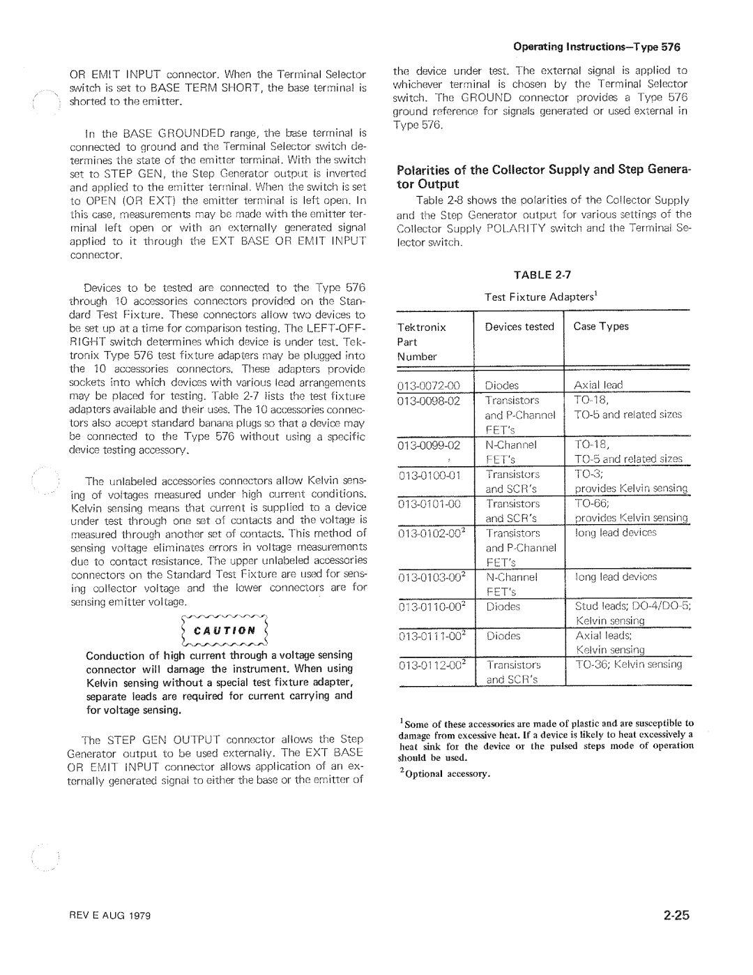 Tektronix 576 manual 