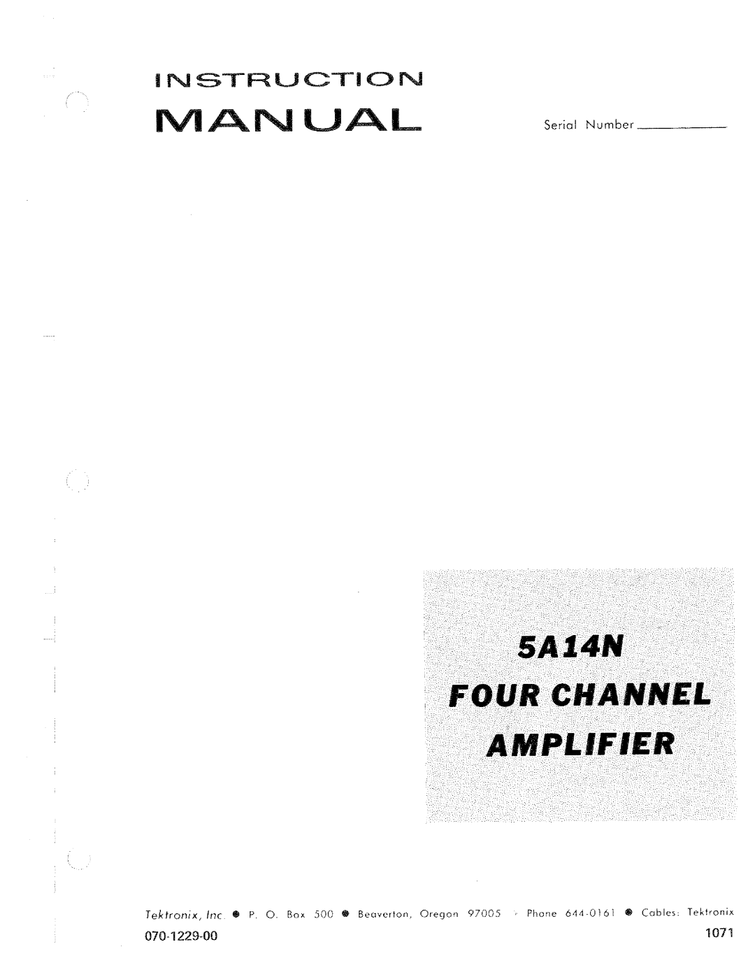 Tektronix 5A14N Four Channel Amplifier manual 