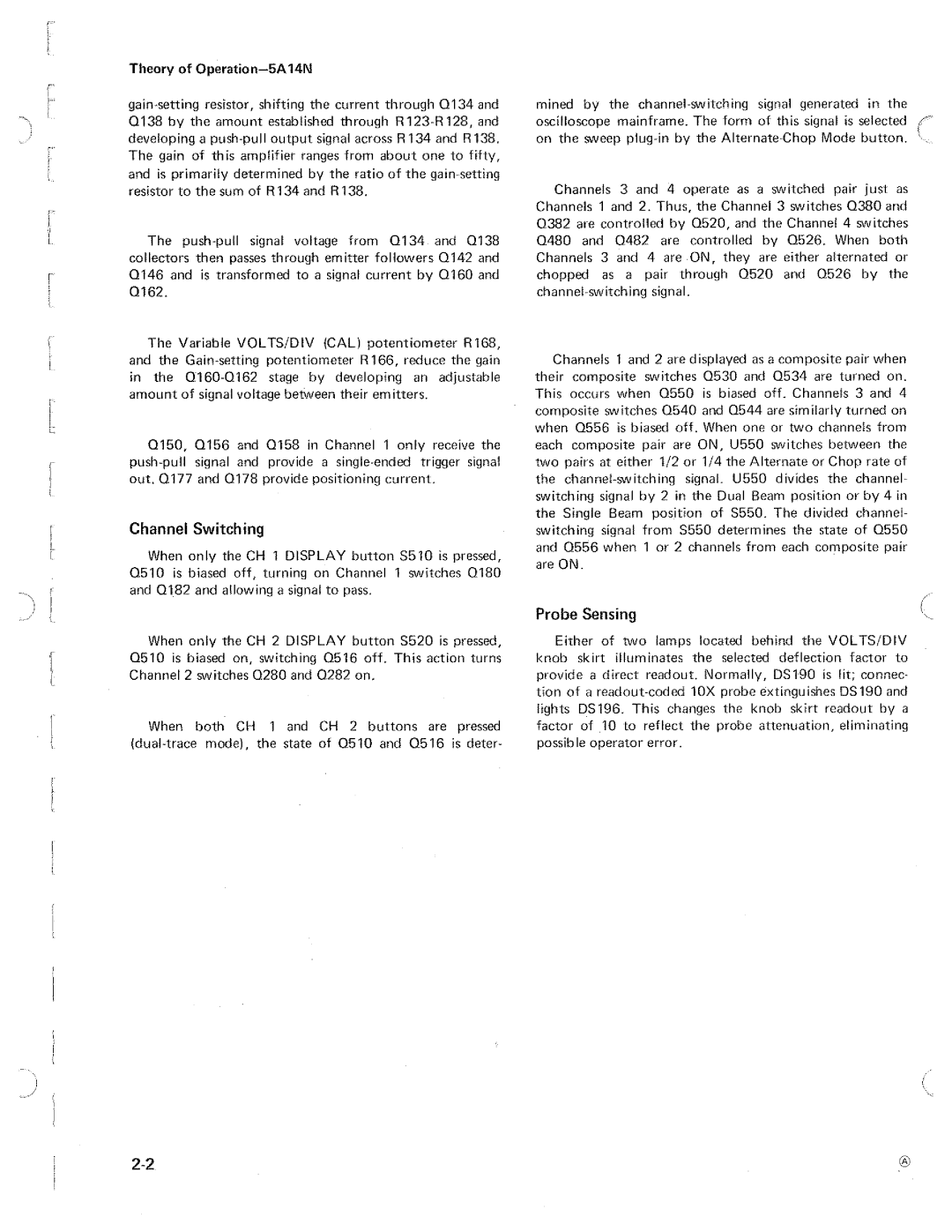 Tektronix 5A14N Four Channel Amplifier manual 