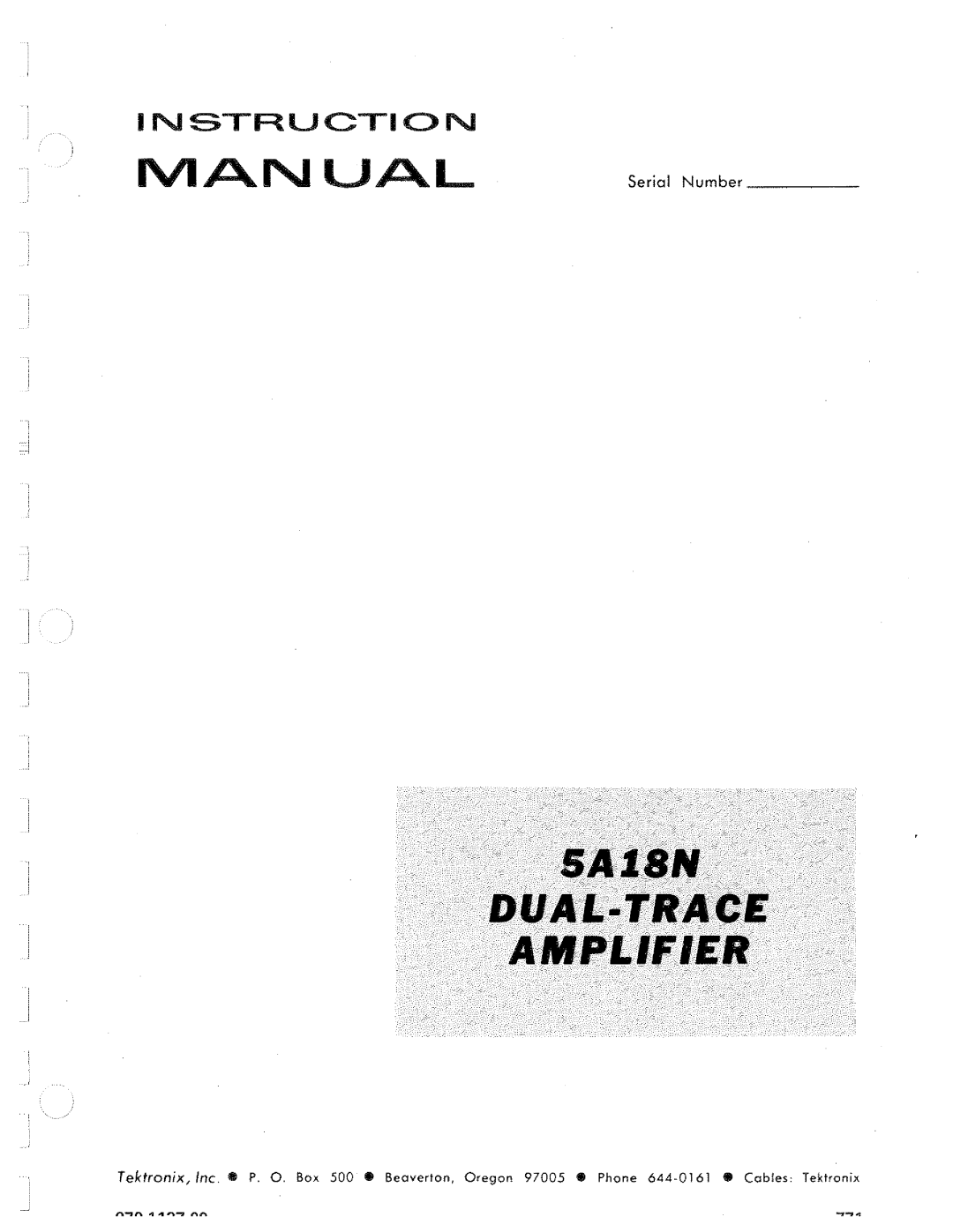 Tektronix 5A18N manual 