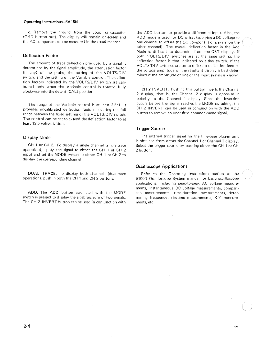 Tektronix 5A18N manual 