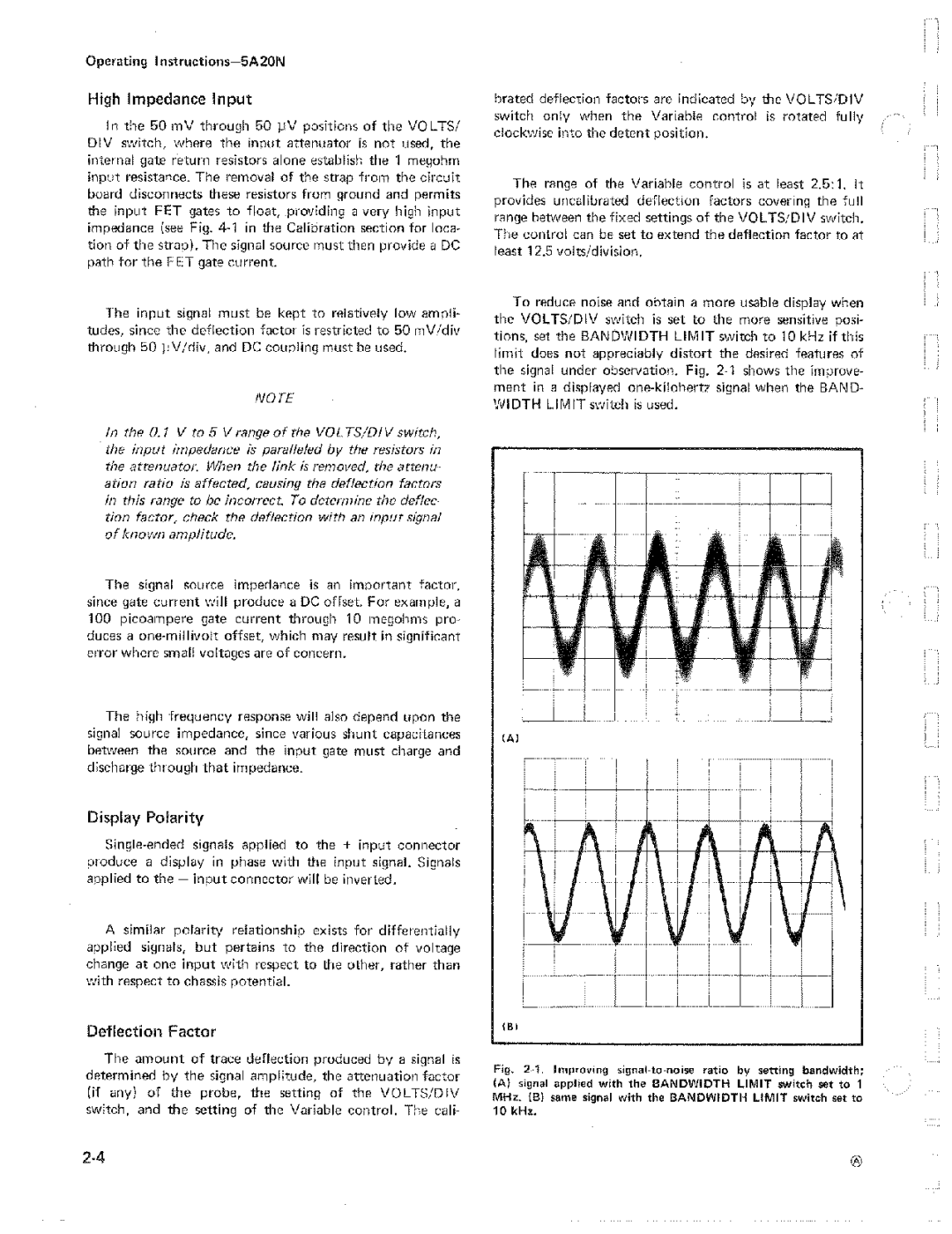 Tektronix 5A20N manual 