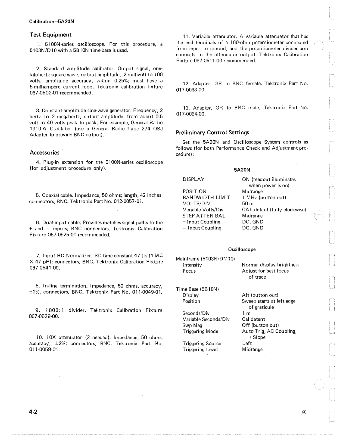 Tektronix 5A20N manual 