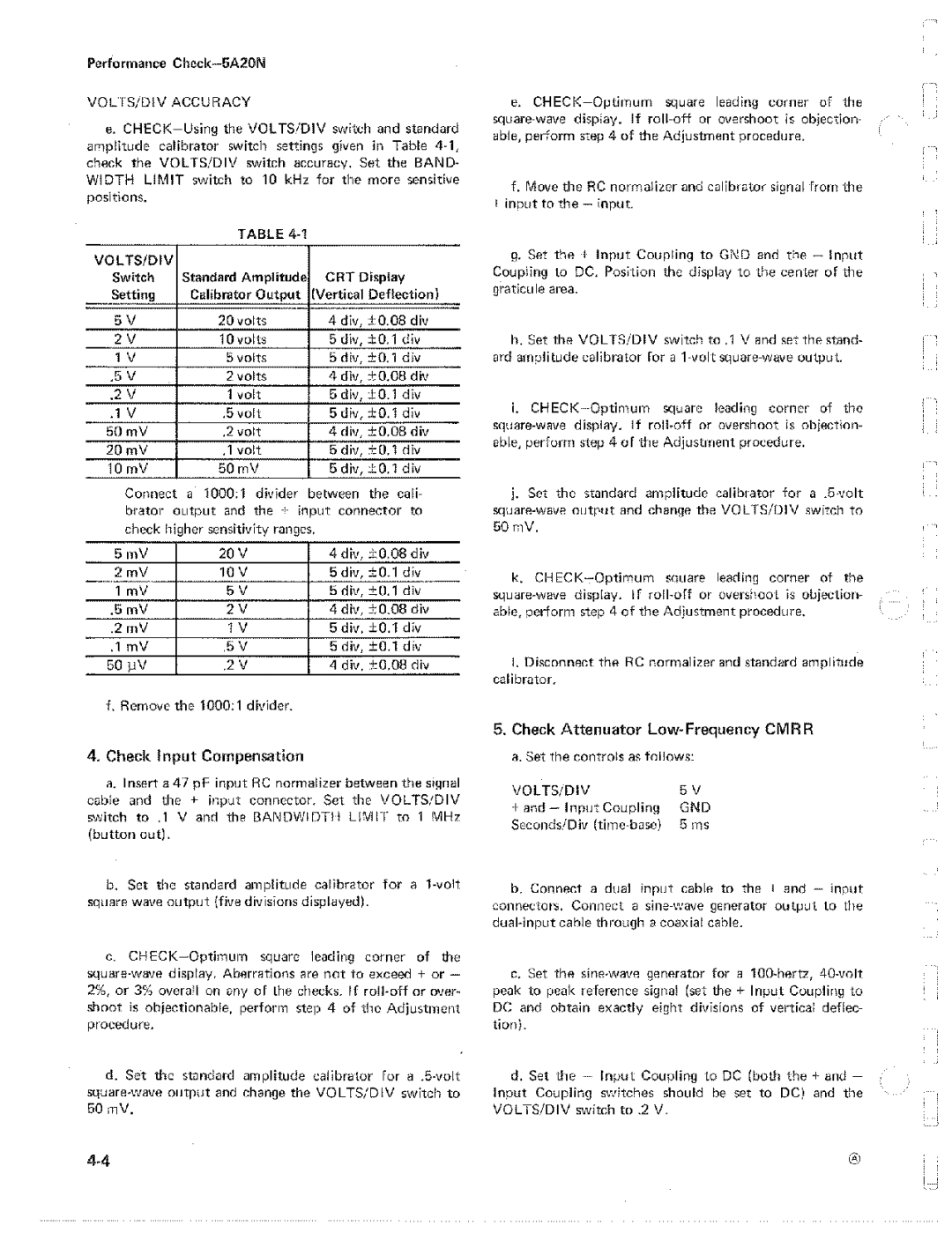 Tektronix 5A20N manual 