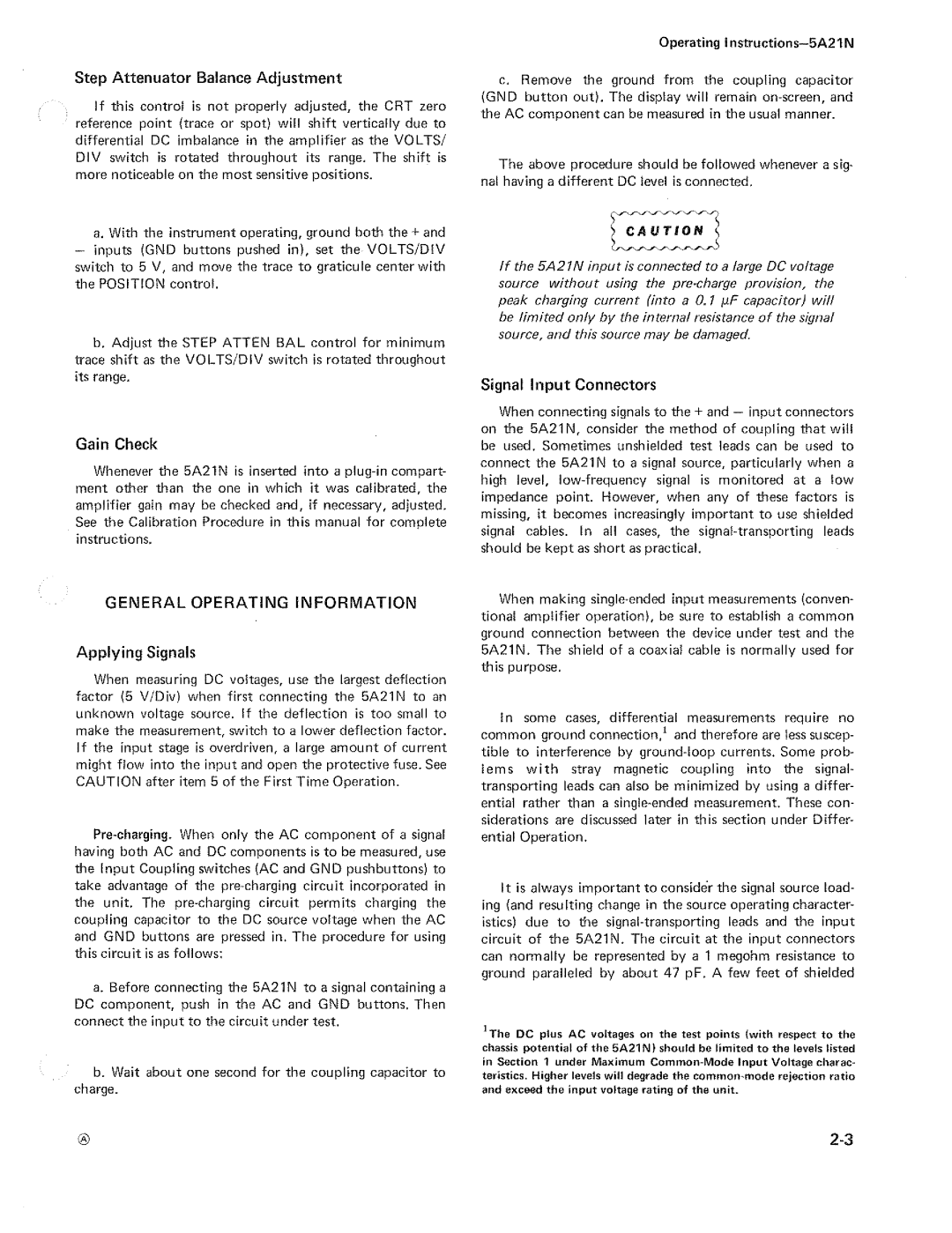 Tektronix 5A21N manual 