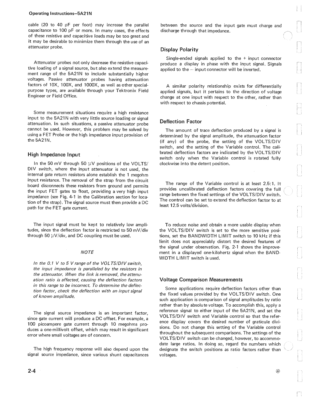 Tektronix 5A21N manual 