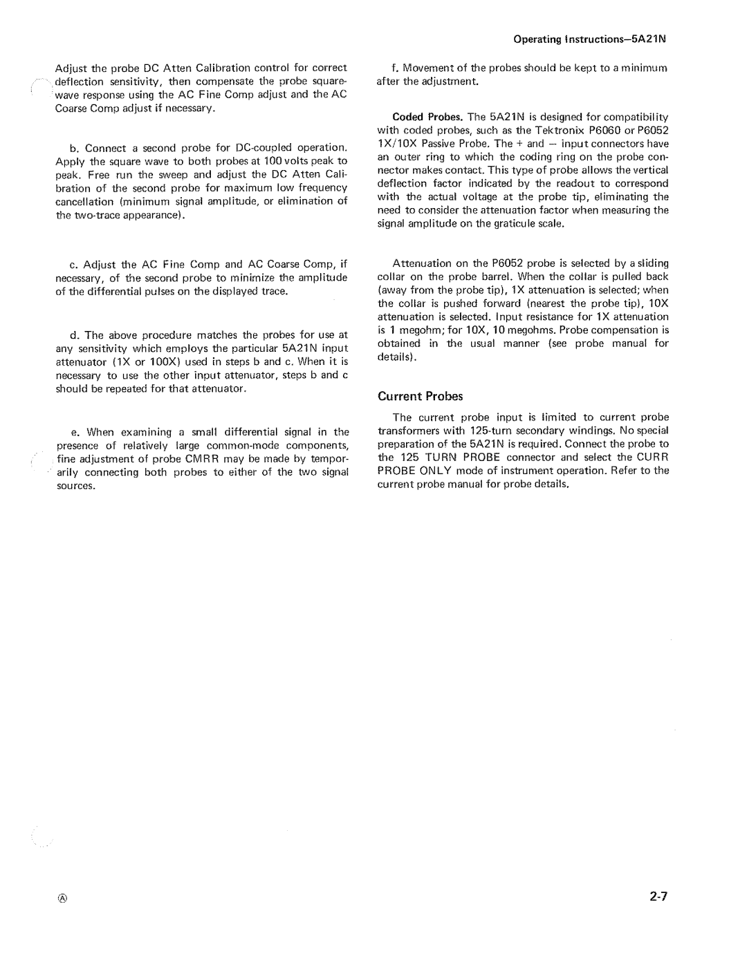 Tektronix 5A21N manual 