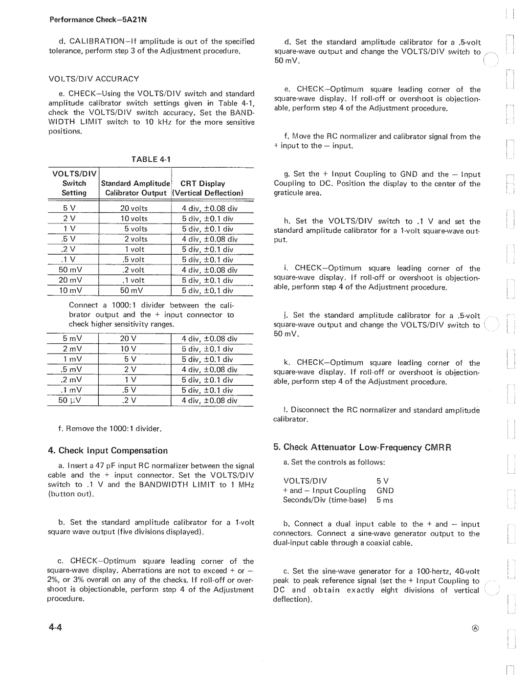 Tektronix 5A21N manual 