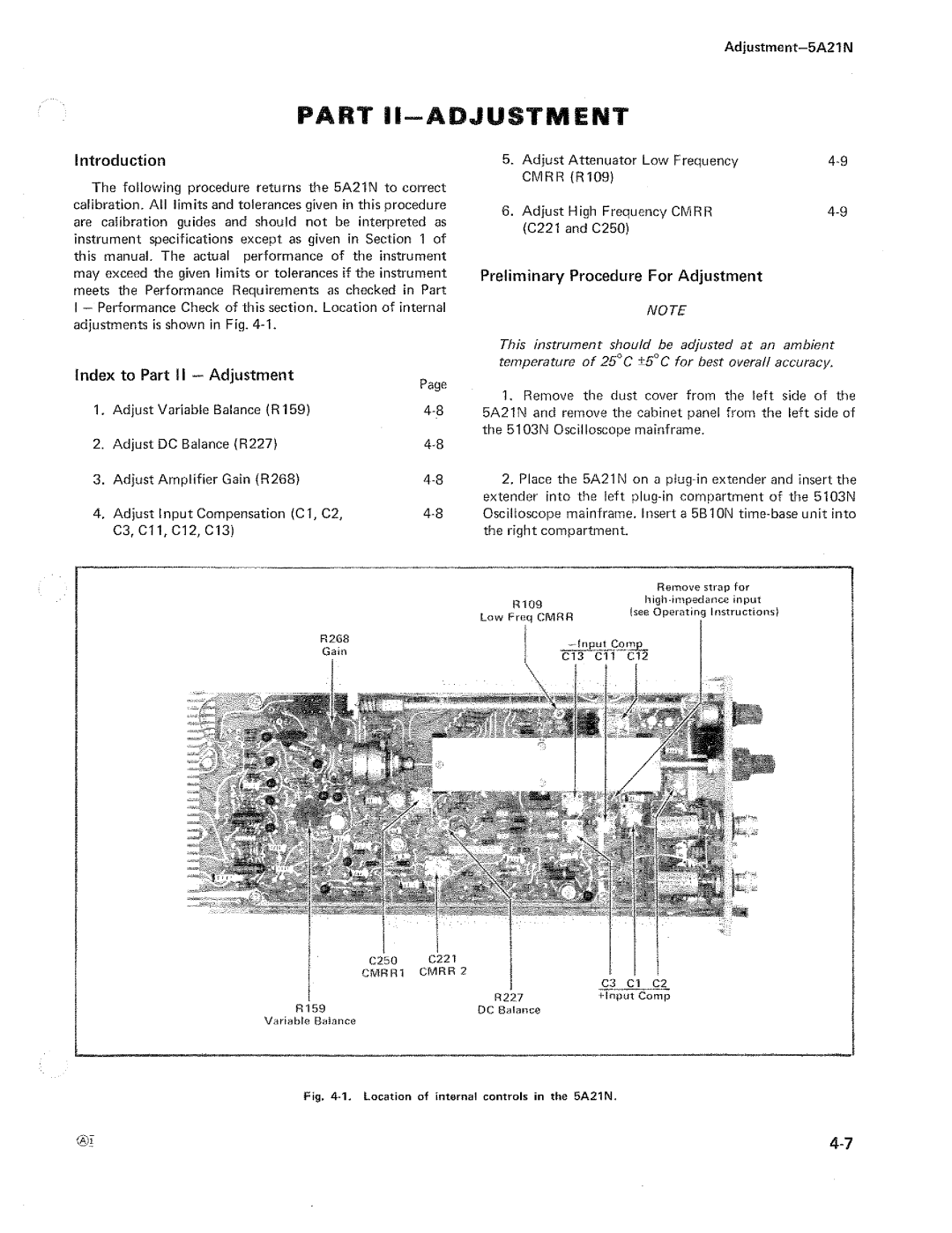 Tektronix 5A21N manual 