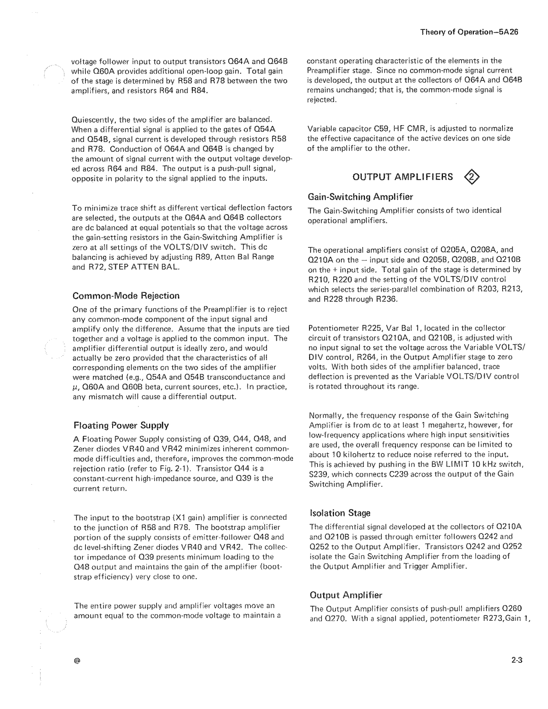 Tektronix 5A26 manual 