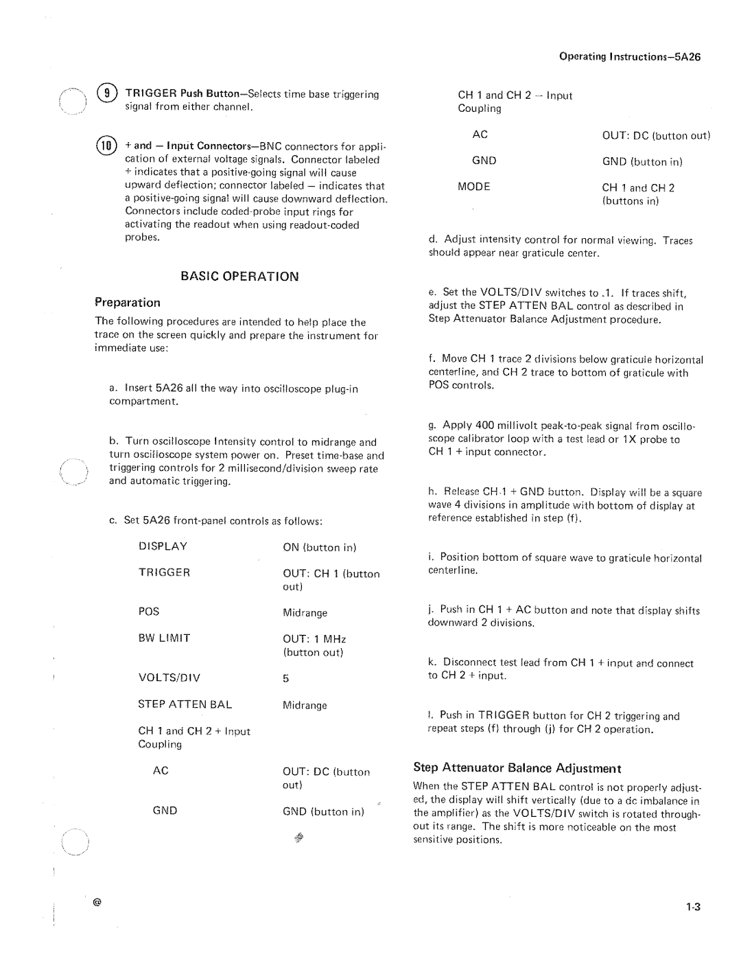 Tektronix 5A26 manual 